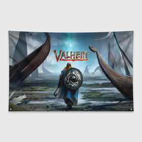 Флаг-баннер с принтом Valheim , 100% полиэстер | размер 67 х 109 см, плотность ткани — 95 г/м2; по краям флага есть четыре люверса для крепления | fantasy | mmo | normanni | valheim | valve | viking | vikingar | vikingene | vikinger | vikings | валхейм | вальгалла | вальх | вальхалла | вальхейм | варяги | викинг | викинги | выживалка | игра | королевская битва | ммо | норман | рагнарек | р