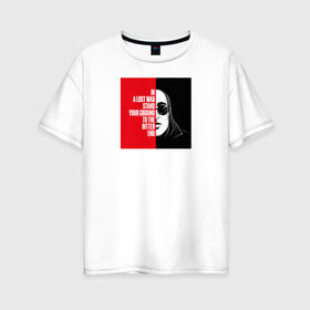Женская футболка хлопок Oversize с принтом Егор Летов , 100% хлопок | свободный крой, круглый ворот, спущенный рукав, длина до линии бедер
 | гражданская оборона | егор летов | панкрок | рок