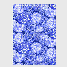Скетчбук с принтом Голубые и синие розы , 100% бумага
 | 48 листов, плотность листов — 100 г/м2, плотность картонной обложки — 250 г/м2. Листы скреплены сверху удобной пружинной спиралью | blue | flora | floral | flower | flowers | romantic | rose | roses | violet | букет роз | букет цветов | бутон | бутоны | день женщин | для девушек | для женщин | женский день | праздник | роза | романтика | садовая роза | флора
