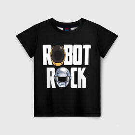 Детская футболка 3D с принтом Robot Rock , 100% гипоаллергенный полиэфир | прямой крой, круглый вырез горловины, длина до линии бедер, чуть спущенное плечо, ткань немного тянется | cyberpunk | daft | daftpunk | electronic | get | guy | guy manuel | human | lucky | music | punk | robot | rock | thomas | дафт | дафтпанк | киберпанк | музыка | ню диско | панк | робот | рок | техно | томас | электро | электроник рок