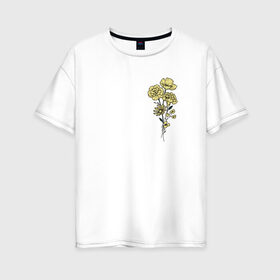 Женская футболка хлопок Oversize с принтом Flo , 100% хлопок | свободный крой, круглый ворот, спущенный рукав, длина до линии бедер
 | flo | flowers | растения | флористика | цветение | цветы
