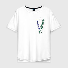 Мужская футболка хлопок Oversize с принтом Лаванда , 100% хлопок | свободный крой, круглый ворот, “спинка” длиннее передней части | Тематика изображения на принте: flo | flowers | растения | флористика | цветение | цветы
