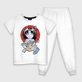 Детская пижама хлопок с принтом Маленький Кришна , 100% хлопок |  брюки и футболка прямого кроя, без карманов, на брюках мягкая резинка на поясе и по низу штанин
 | Тематика изображения на принте: аниме | индуизм | кришна | милый | харе кришна | япония | японский