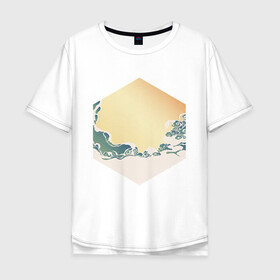 Мужская футболка хлопок Oversize с принтом Минималистичный арт природа , 100% хлопок | свободный крой, круглый ворот, “спинка” длиннее передней части | абстракция | азиатский | арт | минимализм | пейзаж | природа | рисунок | хипстер | японский