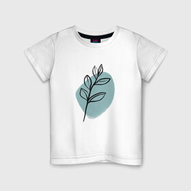 Детская футболка хлопок с принтом Ботаническая абстракция , 100% хлопок | круглый вырез горловины, полуприлегающий силуэт, длина до линии бедер | абстракция | минимализм | растение | растения | современное искусство