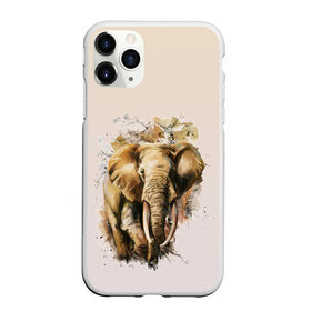 Чехол для iPhone 11 Pro матовый с принтом акварельный слон брызги , Силикон |  | акварель | акварельный | арт | бивни | брызги | животное | зверь | краска | природа | разводы | рисунок | хобот
