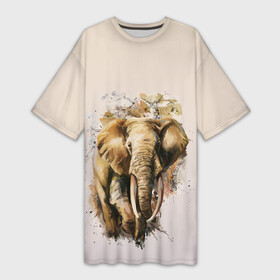 Платье-футболка 3D с принтом акварельный слон брызги ,  |  | акварель | акварельный | арт | бивни | брызги | животное | зверь | краска | природа | разводы | рисунок | хобот