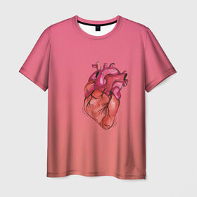 Мужская футболка 3D с принтом анатомия сердце реальное , 100% полиэфир | прямой крой, круглый вырез горловины, длина до линии бедер | анатомия | бьется | любовь | медицина | орган | реальное | сердечко | сердце | хирург