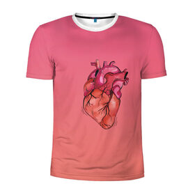 Мужская футболка 3D спортивная с принтом анатомия сердце реальное , 100% полиэстер с улучшенными характеристиками | приталенный силуэт, круглая горловина, широкие плечи, сужается к линии бедра | анатомия | бьется | любовь | медицина | орган | реальное | сердечко | сердце | хирург