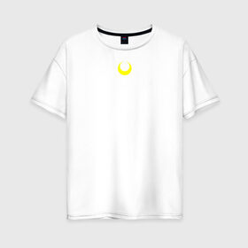 Женская футболка хлопок Oversize с принтом Sailor Moon , 100% хлопок | свободный крой, круглый ворот, спущенный рукав, длина до линии бедер
 | sailor moon | кошка | луна | полумесяц | сейлор мун | сейлормун