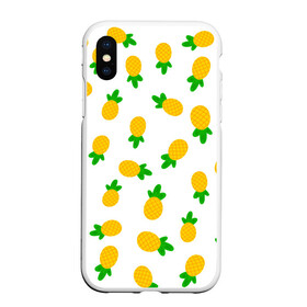 Чехол для iPhone XS Max матовый с принтом Ананасы  , Силикон | Область печати: задняя сторона чехла, без боковых панелей | ананас | ананасы | фрукты | химии | яркий принт | яркое