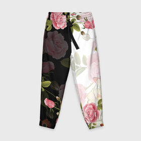Детские брюки 3D с принтом ЦВЕТЫ / FLOWERS / 8 МАРТА , 100% полиэстер | манжеты по низу, эластичный пояс регулируется шнурком, по бокам два кармана без застежек, внутренняя часть кармана из мелкой сетки | chery | flowers | japan | roses | sakura | вишня | растения | розы | ромашка | сакура | тюльпаны | цветы | цветы сакуры | япония