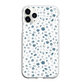 Чехол для iPhone 11 Pro матовый с принтом Отпечатки лап животных , Силикон |  | animals | paws | prints | животные | лапы | отпечатки | следы