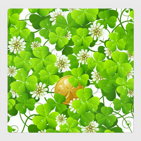 Магнитный плакат 3Х3 с принтом Ирландский Клевер и Монетка , Полимерный материал с магнитным слоем | 9 деталей размером 9*9 см | день ирландии | зеленая | зеленый | ирландец | ирландская | ирландский | клевер | монета | патрик | с патриком