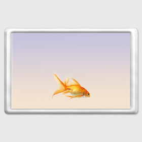 Магнит 45*70 с принтом золотая рыбка , Пластик | Размер: 78*52 мм; Размер печати: 70*45 | Тематика изображения на принте: аквариум | градиент | золотая рыбка | подводный мир | рыба | рыбешка | рыбка