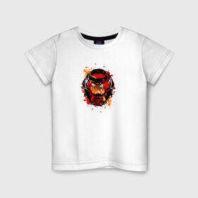 Детская футболка хлопок с принтом Doom Eternal , 100% хлопок | круглый вырез горловины, полуприлегающий силуэт, длина до линии бедер | doom eternal | брызги | герой | дум | думгай | игра | краска | маска | персонаж | шлем