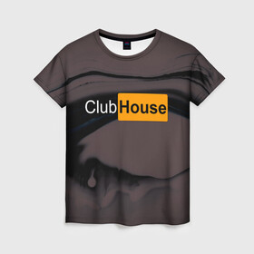 Женская футболка 3D с принтом Clubhouse Pornhub | Клабхаус  , 100% полиэфир ( синтетическое хлопкоподобное полотно) | прямой крой, круглый вырез горловины, длина до линии бедер | Тематика изображения на принте: club | clubhouse | house | invite | инвайт | клабхаус | разводы | сеть | социальная