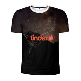 Мужская футболка 3D спортивная с принтом Tinder | Тиндер знакомство , 100% полиэстер с улучшенными характеристиками | приталенный силуэт, круглая горловина, широкие плечи, сужается к линии бедра | геометрия | закат | звезды | знакомства | тиндер