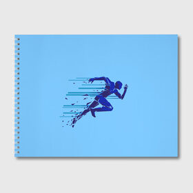 Альбом для рисования с принтом Бегущий человек , 100% бумага
 | матовая бумага, плотность 200 мг. | бегущий человек | раннер | спорт | спринт | усилие