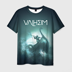 Мужская футболка 3D с принтом Valheim , 100% полиэфир | прямой крой, круглый вырез горловины, длина до линии бедер | drakkar | valhalla | valheim | viking | vikings | валхэйм | вальгала | вальхала | вальхейм | викинг | викинги | драккар