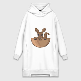 Платье-худи хлопок с принтом Кенгуренок в сумке ,  |  | animals | australia | baby | bag | cute | ears | eyes | jump | kangaroo | leap | mother | nose | paws | pocket | sack | shadow | tail | австралия | глаза | детеныш | животные | карман | кенгуренок | кенгуру | лапы | мама | мешок | милый | нос | няшный | п