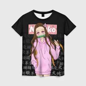 Женская футболка 3D с принтом NEZUKO | НЕЗУКО , 100% полиэфир ( синтетическое хлопкоподобное полотно) | прямой крой, круглый вырез горловины, длина до линии бедер | demon slayer | kimetsu no yaiba | nezuko | shinobu | slayer | tanjiro | zenitsu | гию томиока | зенитсу | зенитцу | иноске хашибира | клинок рассекающий демонов | незуко | танджиро | шинобу кочо