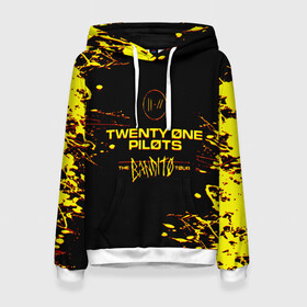 Женская толстовка 3D с принтом TWENTY ONE PILOTS TOP. , 100% полиэстер  | двухслойный капюшон со шнурком для регулировки, мягкие манжеты на рукавах и по низу толстовки, спереди карман-кенгуру с мягким внутренним слоем. | 21 pilots | blurryface | fbr | fueled by ramen | fueledbyramen | heathens | heavydirtysoul | josh dun | music | music video | official | stressed out | top | tp | trench | twenty one pilots | twentyonepilots | tyler joseph 