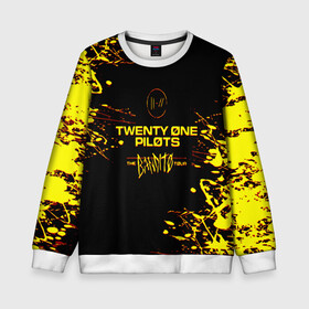 Детский свитшот 3D с принтом TWENTY ONE PILOTS TOP. , 100% полиэстер | свободная посадка, прямой крой, мягкая тканевая резинка на рукавах и понизу свитшота | 21 pilots | blurryface | fbr | fueled by ramen | fueledbyramen | heathens | heavydirtysoul | josh dun | music | music video | official | stressed out | top | tp | trench | twenty one pilots | twentyonepilots | tyler joseph 