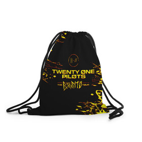 Рюкзак-мешок 3D с принтом TWENTY ONE PILOTS TOP. , 100% полиэстер | плотность ткани — 200 г/м2, размер — 35 х 45 см; лямки — толстые шнурки, застежка на шнуровке, без карманов и подкладки | Тематика изображения на принте: 21 pilots | blurryface | fbr | fueled by ramen | fueledbyramen | heathens | heavydirtysoul | josh dun | music | music video | official | stressed out | top | tp | trench | twenty one pilots | twentyonepilots | tyler joseph 