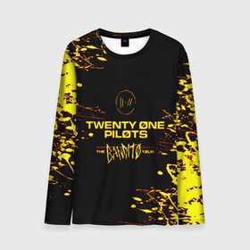 Мужской лонгслив 3D с принтом TWENTY ONE PILOTS TOP. , 100% полиэстер | длинные рукава, круглый вырез горловины, полуприлегающий силуэт | 21 pilots | blurryface | fbr | fueled by ramen | fueledbyramen | heathens | heavydirtysoul | josh dun | music | music video | official | stressed out | top | tp | trench | twenty one pilots | twentyonepilots | tyler joseph 