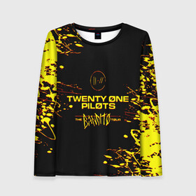 Женский лонгслив 3D с принтом TWENTY ONE PILOTS TOP. , 100% полиэстер | длинные рукава, круглый вырез горловины, полуприлегающий силуэт | 21 pilots | blurryface | fbr | fueled by ramen | fueledbyramen | heathens | heavydirtysoul | josh dun | music | music video | official | stressed out | top | tp | trench | twenty one pilots | twentyonepilots | tyler joseph 