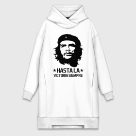 Платье-худи хлопок с принтом CHE GUEVARA | ЧЕ ГЕВАРА ,  |  | anarchy | che | che guevara | comandante | hasta la victoria siempre | анархия | гевара | до победы всегда | историческая личность | комунист | куба | революция | социализм | фидель кастро | че | че гевара | эрнесто