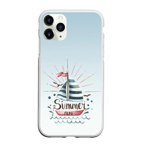 Чехол для iPhone 11 Pro Max матовый с принтом кораблик лето , Силикон |  | брызги | вода | волны | градиент | кораблик | лето | море | отдых | отпуск | парусник | фан | чайки | яхта