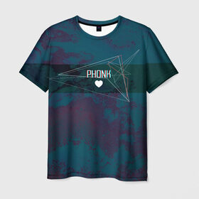 Мужская футболка 3D с принтом Phonk Фонк геометрия , 100% полиэфир | прямой крой, круглый вырез горловины, длина до линии бедер | phonk | геометрия | музыка | разводы | сердечко | сердце | стиль | фонк
