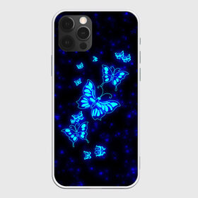 Чехол для iPhone 12 Pro Max с принтом Неоновые бабочки , Силикон |  | butterfly | dream | fantasy | neon | space | stars | wings | бабочки | бабочки космос | блестящие | весна | вселенная | галактика | голубые бабочки | девочкам | девушкам | звезды | космические | космос | крыя | лето