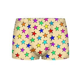 Мужские трусы 3D с принтом Детские звезды на песке , 50% хлопок, 50% полиэстер | классическая посадка, на поясе мягкая тканевая резинка | baby | colorfull | disco | kids | stars | девочкам | детские рисунки | детям | диско | звездочки | звезды | конфетти | лето | малыш | ночные | орнамент | песок | пляж | праздник | радужные | разноцветный узор