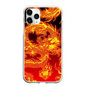 Чехол для iPhone 11 Pro матовый с принтом ДРАКОН , Силикон |  | china | dragon | fire | абстракция | дракон | китай | мифические существа | огонь | узор.