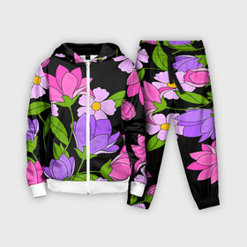 Детский костюм 3D с принтом Ночные цветы ,  |  | fashion | flowers | бабушка | букет | бутоны | весна | ветки | девушкам | дочь | зелень | лаванда | лепестки | лето | лилии | листья | лучшая | мама | ночь | пионы | подарок | поляна | природа | растения | розы