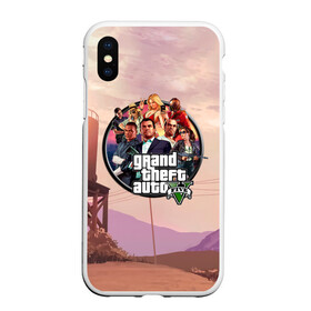 Чехол для iPhone XS Max матовый с принтом Grand Theft Auto 5 персонажи , Силикон | Область печати: задняя сторона чехла, без боковых панелей | 4 | 5 | five | games | grand theft auto | gta | gta v | los santos | online | rockstar | san andreas | великое авто воровство | гта | гташка | игры | логотип | лос сантос | майкл | мафия | ограбление | онлайн | пеф | рокстар | самп | сан андреас 