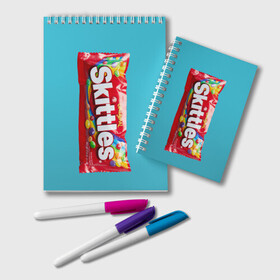 Блокнот с принтом Skittles original , 100% бумага | 48 листов, плотность листов — 60 г/м2, плотность картонной обложки — 250 г/м2. Листы скреплены удобной пружинной спиралью. Цвет линий — светло-серый
 | Тематика изображения на принте: original | skitls | skittles | оригинальные | ориджнл | скитлс | упаковка