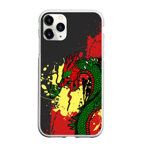 Чехол для iPhone 11 Pro матовый с принтом Chinese dragon , Силикон |  | dragon | брызги | китайский дракон | монстр | ящерица