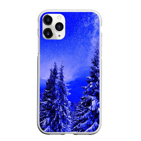 Чехол для iPhone 11 Pro Max матовый с принтом Зимний лес , Силикон |  | tegunvteg | деревья | зима | зимний лес | лес | листья | мороз | природа | снег | темный лес