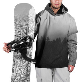 Накидка на куртку 3D с принтом Туманный лес , 100% полиэстер |  | Тематика изображения на принте: tegunvteg | деревья | лес | листья | природа | темный лес | туман | туманный лес