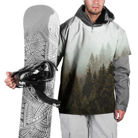 Накидка на куртку 3D с принтом Деревья , 100% полиэстер |  | Тематика изображения на принте: tegunvteg | деревья | лес | листья | природа | темный лес | туман