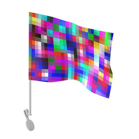 Флаг для автомобиля с принтом РАЗНОЦВЕТНЫЕ ПИКСЕЛИ / КУБЫ , 100% полиэстер | Размер: 30*21 см | abstraction | cube | geometry | hexagon | neon | paints | stripes | texture | triangle | абстракция | брызги | геометрия | краски | кубы | неон | соты | текстура