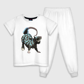 Детская пижама хлопок с принтом персонаж крыса , 100% хлопок |  брюки и футболка прямого кроя, без карманов, на брюках мягкая резинка на поясе и по низу штанин
 | вымышленный | крыса | мышь | персонаж | рисунок | свечение