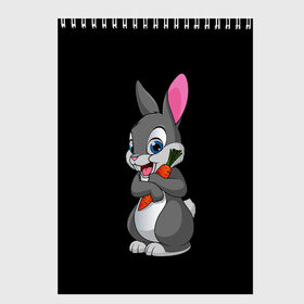 Скетчбук с принтом ЗАЙКА , 100% бумага
 | 48 листов, плотность листов — 100 г/м2, плотность картонной обложки — 250 г/м2. Листы скреплены сверху удобной пружинной спиралью | Тематика изображения на принте: bunny | cartoon | hare | rabbit | белый | зайчик | заяц | кролик | морковка | мультик | серый