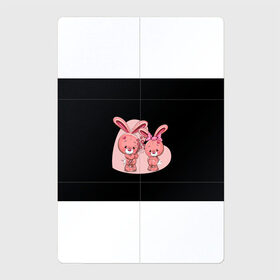 Магнитный плакат 2Х3 с принтом ЗАЙЧИКИ , Полимерный материал с магнитным слоем | 6 деталей размером 9*9 см | bunny | cartoon | hare | rabbit | зайка | заяц | кролик | мультик | розовый | цветы