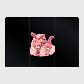 Магнитный плакат 3Х2 с принтом ЗАЙЧИКИ , Полимерный материал с магнитным слоем | 6 деталей размером 9*9 см | bunny | cartoon | hare | rabbit | зайка | заяц | кролик | мультик | розовый | цветы