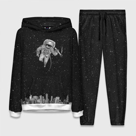 Женский костюм 3D (с толстовкой) с принтом Космонавт Над Городом ,  |  | 12 апреля | alien | earth | galaxy | mars | moon | nasa | satellite | space | star | абстракция | астрономия | вселенная | звезда | земля | инопланетянин | космонавт | космос | луна | марс | наса | нло | планета | солнце | спутник 